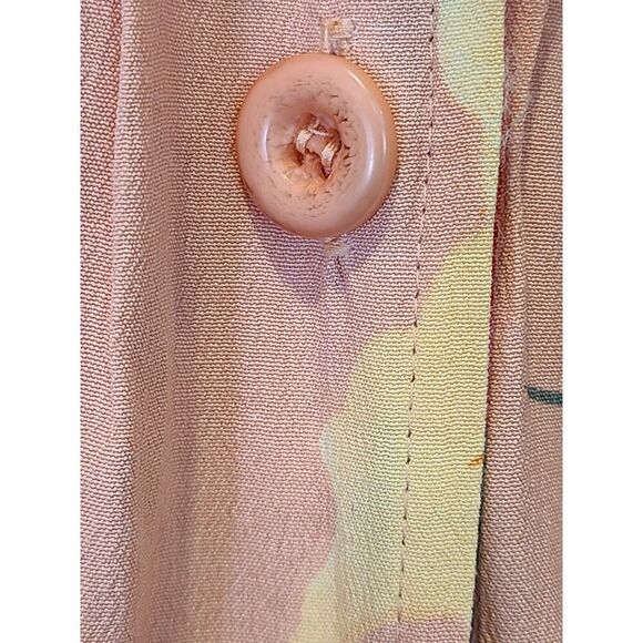 Sandro Jumpsuit, Tropical Hibiscus Floral Button Front Tie Back Wide Leg | 12 - Picture 12 of 12